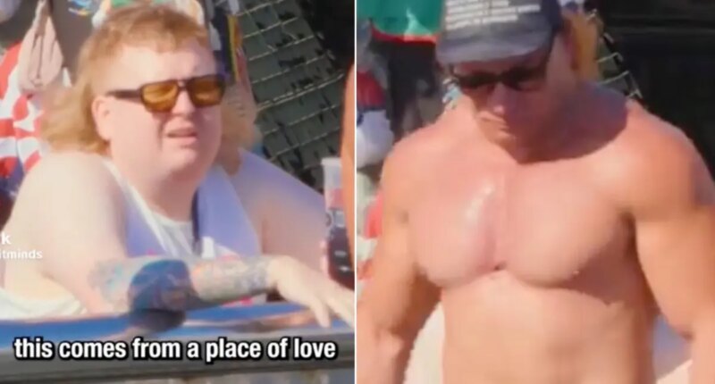 Random man with soda hilariously corrects Muscle Beach bodybuilderâs form